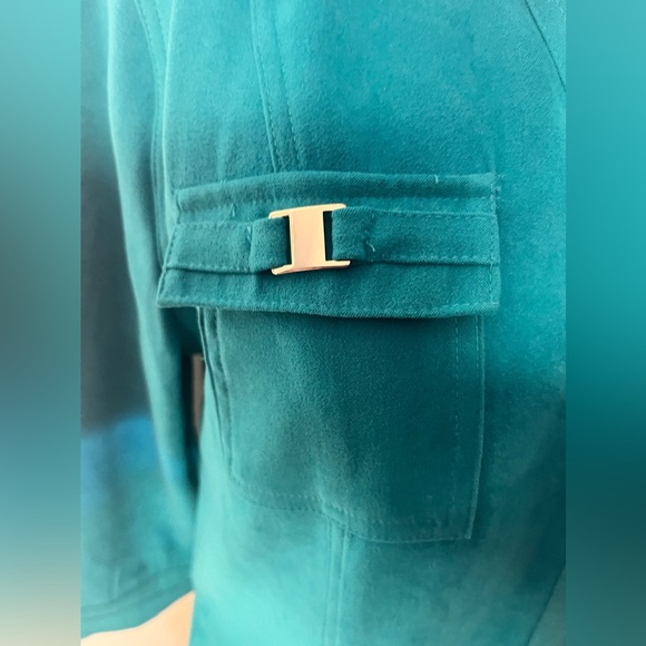 NWOT JM Collection Torquoise Jacket w/ 2 Breast Pockets and Snap Closure !! - Picture 6 of 16